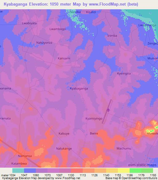 Kyabaganga,Uganda Elevation Map