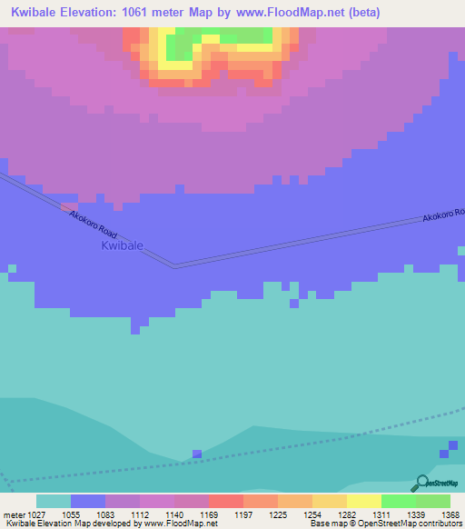 Kwibale,Uganda Elevation Map