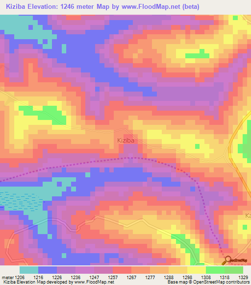 Kiziba,Uganda Elevation Map