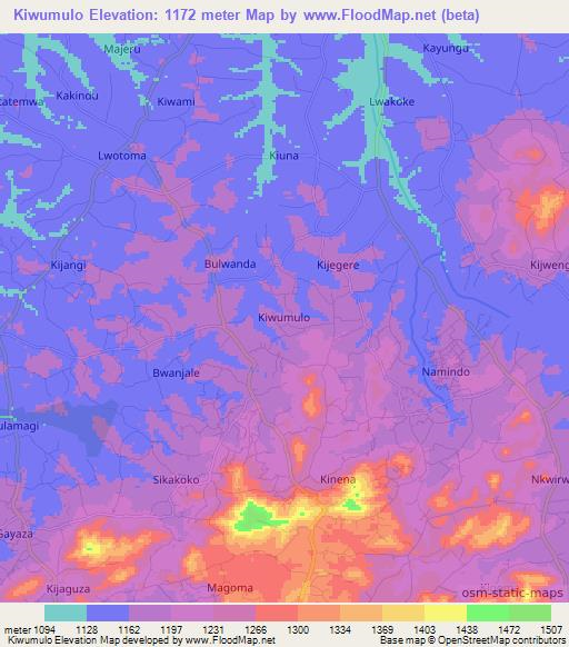 Kiwumulo,Uganda Elevation Map