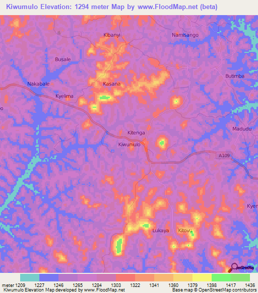 Kiwumulo,Uganda Elevation Map