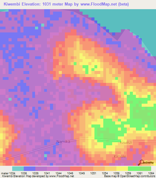 Kiwembi,Uganda Elevation Map