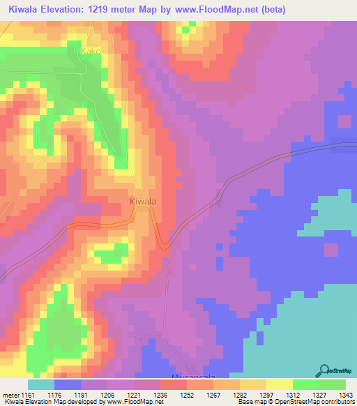 Kiwala,Uganda Elevation Map