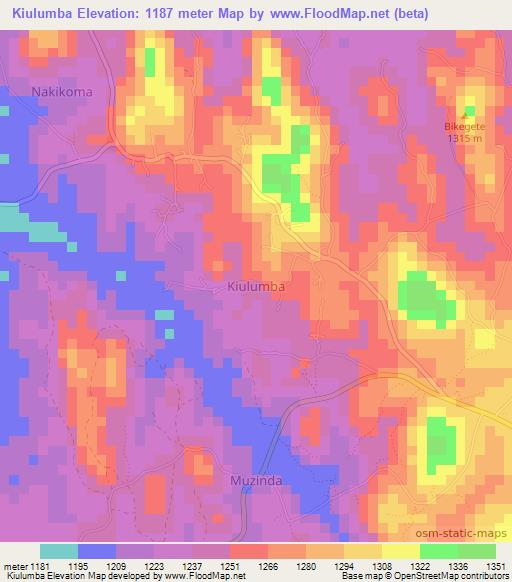 Kiulumba,Uganda Elevation Map