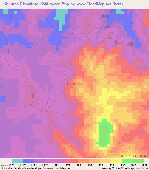 Kitumba,Uganda Elevation Map