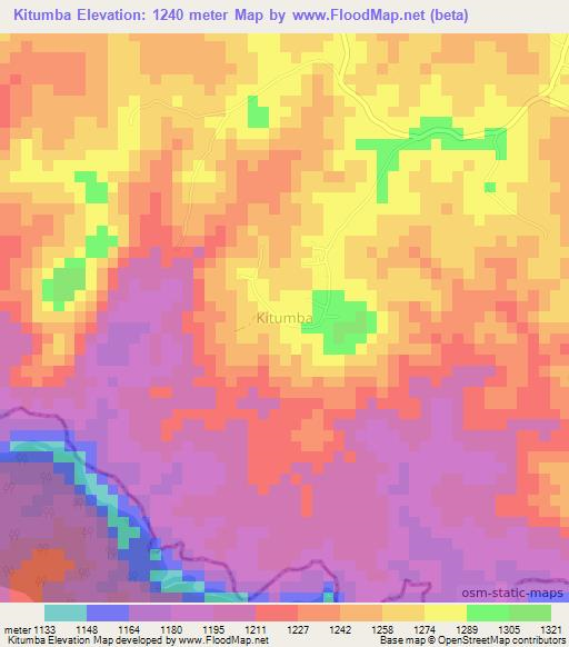 Kitumba,Uganda Elevation Map