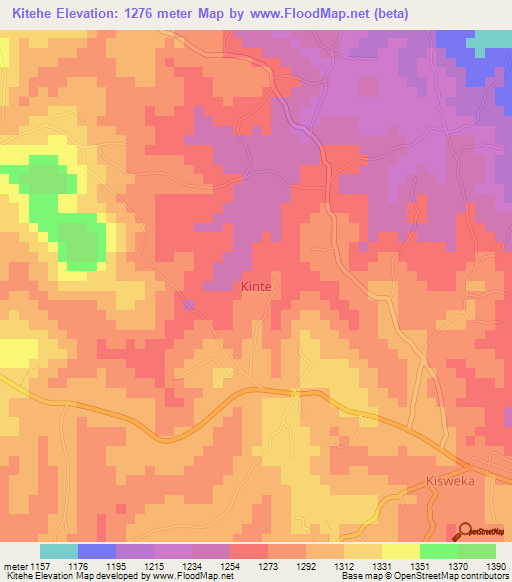Kitehe,Uganda Elevation Map