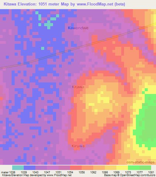Kitawa,Uganda Elevation Map