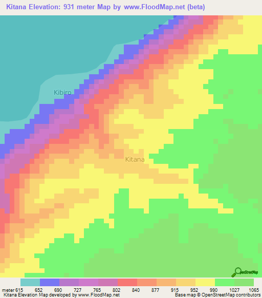Kitana,Uganda Elevation Map