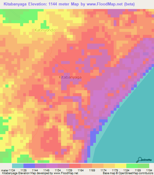 Kitabanyaga,Uganda Elevation Map
