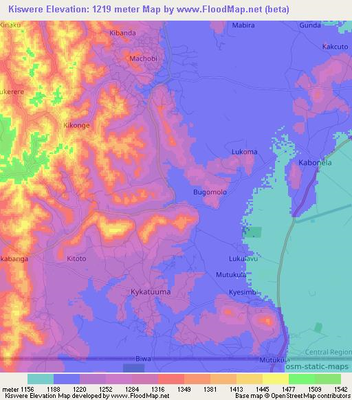 Kiswere,Uganda Elevation Map