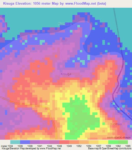 Kisuga,Uganda Elevation Map