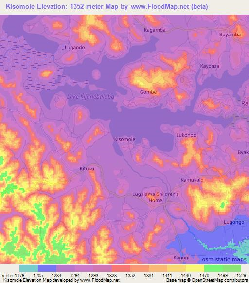 Kisomole,Uganda Elevation Map