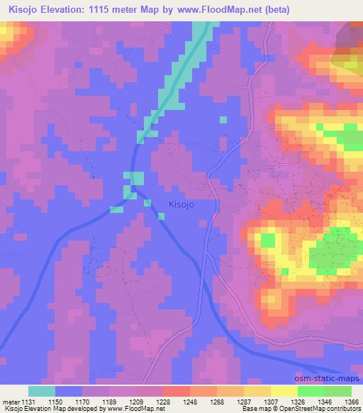 Kisojo,Uganda Elevation Map