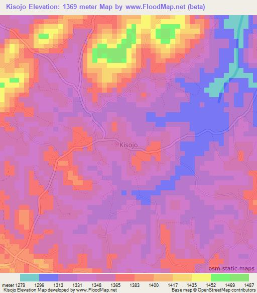 Kisojo,Uganda Elevation Map