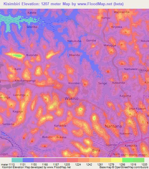 Kisimbiri,Uganda Elevation Map