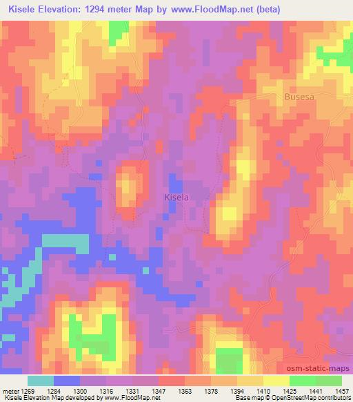 Kisele,Uganda Elevation Map