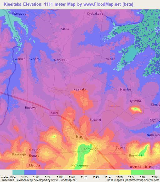 Kiseitaka,Uganda Elevation Map