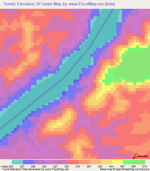 Yumbi,Congo (Kinshasa) Elevation Map