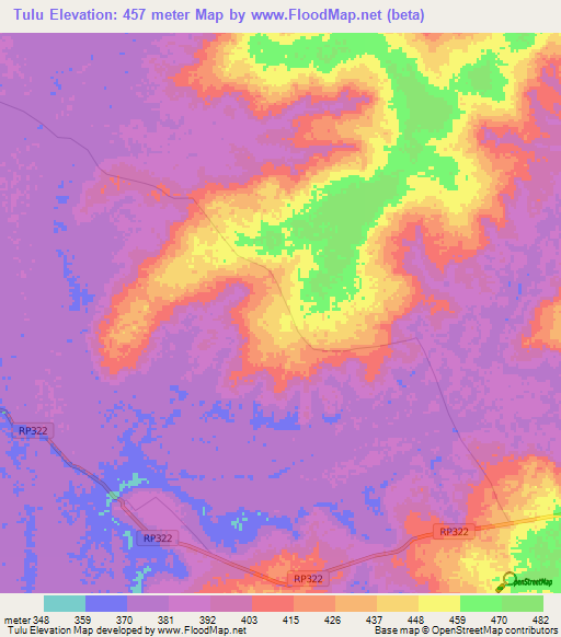 Tulu,Congo (Kinshasa) Elevation Map