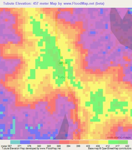 Tubute,Congo (Kinshasa) Elevation Map