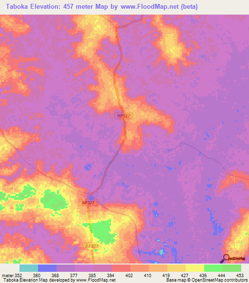 Taboka,Congo (Kinshasa) Elevation Map
