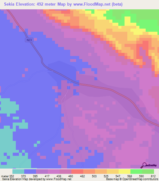 Sekia,Congo (Kinshasa) Elevation Map