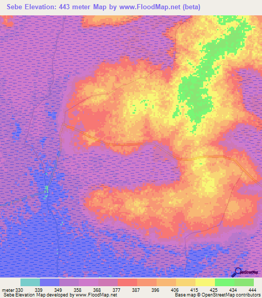 Sebe,Congo (Kinshasa) Elevation Map