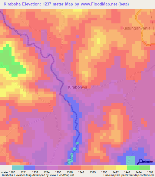 Kiraboha,Uganda Elevation Map
