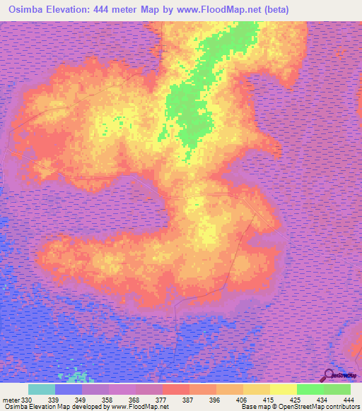 Osimba,Congo (Kinshasa) Elevation Map
