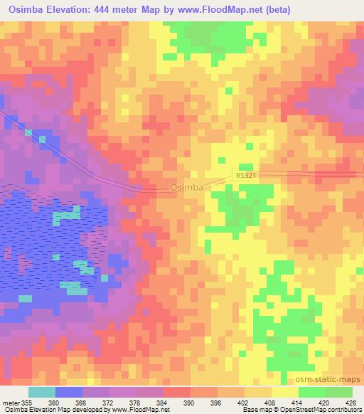 Osimba,Congo (Kinshasa) Elevation Map