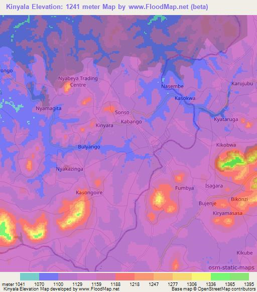 Kinyala,Uganda Elevation Map