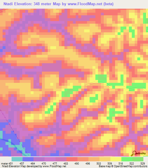 Ntadi,Congo (Kinshasa) Elevation Map