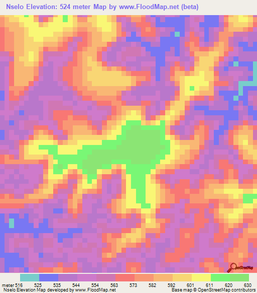 Nselo,Congo (Kinshasa) Elevation Map