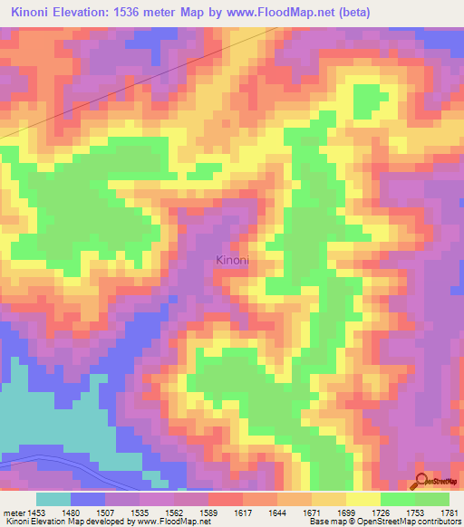 Kinoni,Uganda Elevation Map