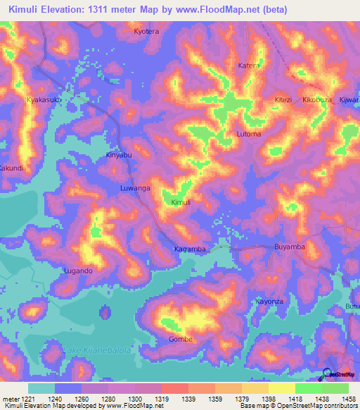 Kimuli,Uganda Elevation Map