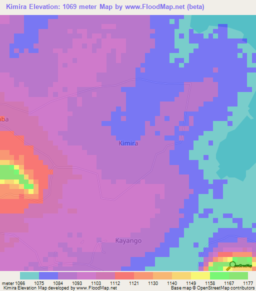 Kimira,Uganda Elevation Map