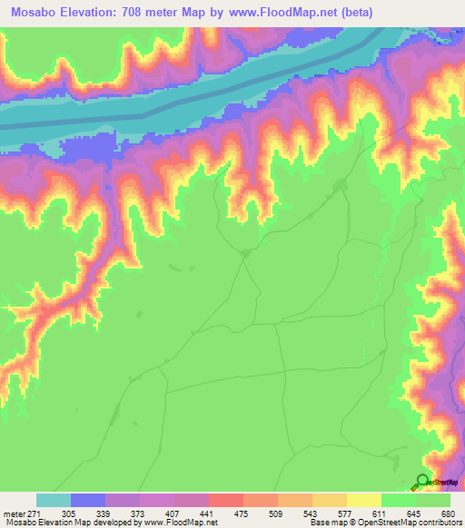 Mosabo,Congo (Kinshasa) Elevation Map