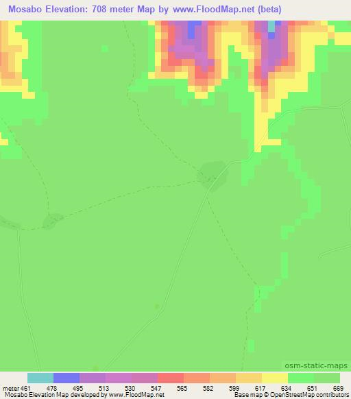 Mosabo,Congo (Kinshasa) Elevation Map