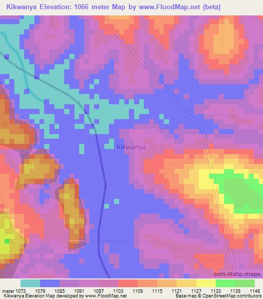 Kikwanya,Uganda Elevation Map