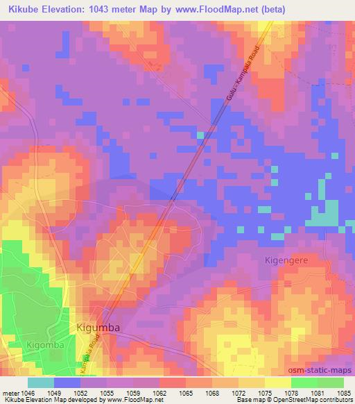 Kikube,Uganda Elevation Map