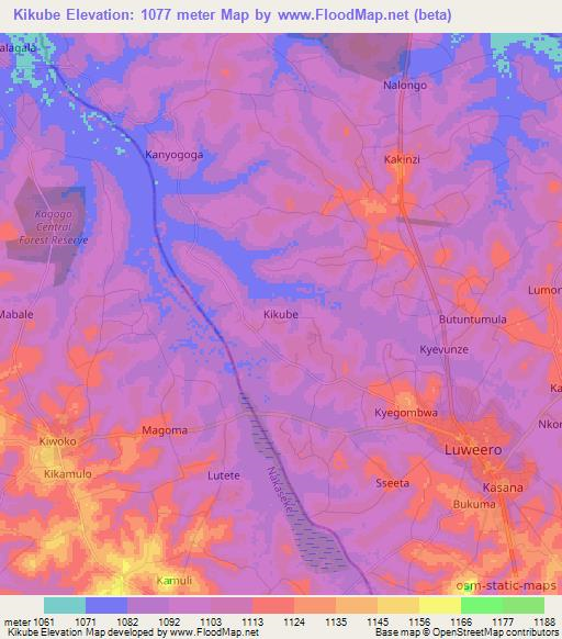 Kikube,Uganda Elevation Map