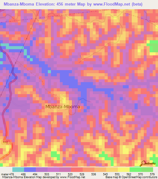 Mbanza-Mboma,Congo (Kinshasa) Elevation Map