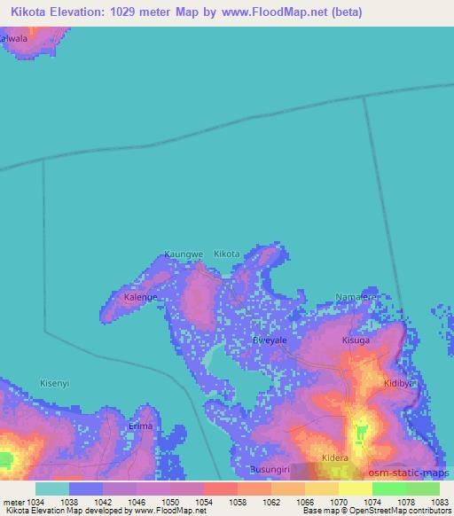 Kikota,Uganda Elevation Map