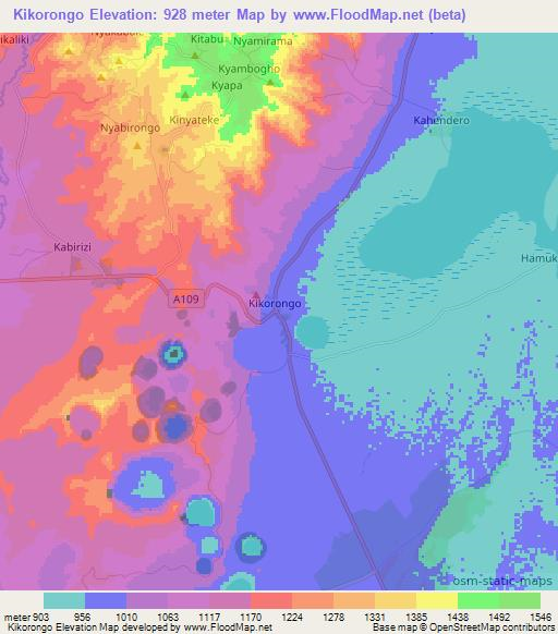 Kikorongo,Uganda Elevation Map