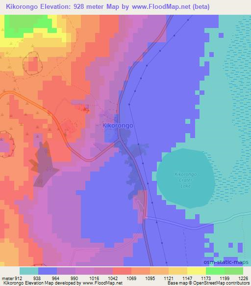 Kikorongo,Uganda Elevation Map