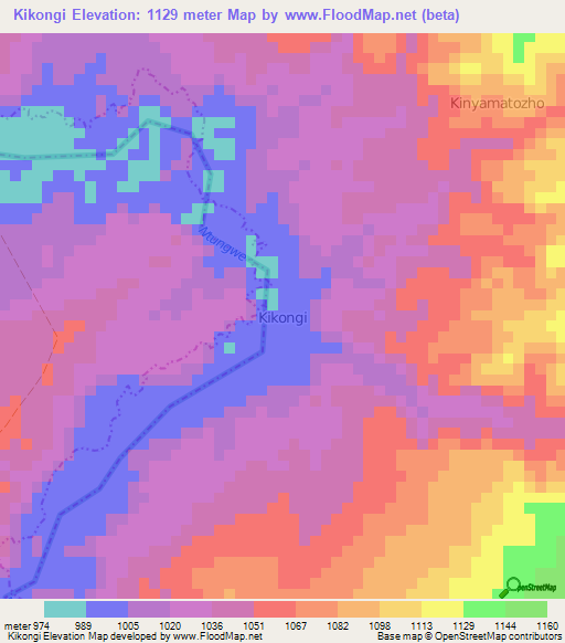 Kikongi,Uganda Elevation Map