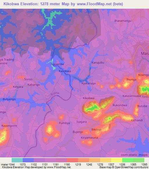 Kikobwa,Uganda Elevation Map