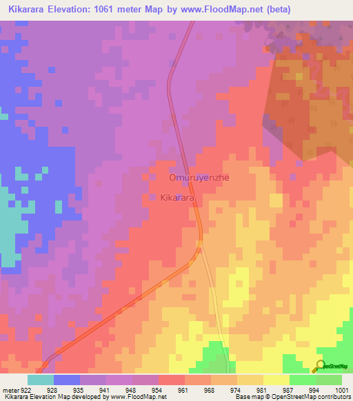 Kikarara,Uganda Elevation Map