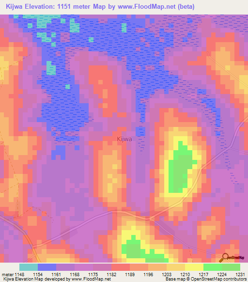 Kijwa,Uganda Elevation Map